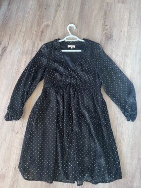 Only Polka Dot Black Long Sleeve Dress